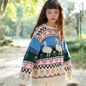 Kim and Tam fun knit sweater